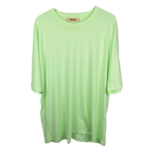 bscly. Organic Cotton Light Neon Green Crewneck Tee - Men’s Size XL - Picture 1 of 4
